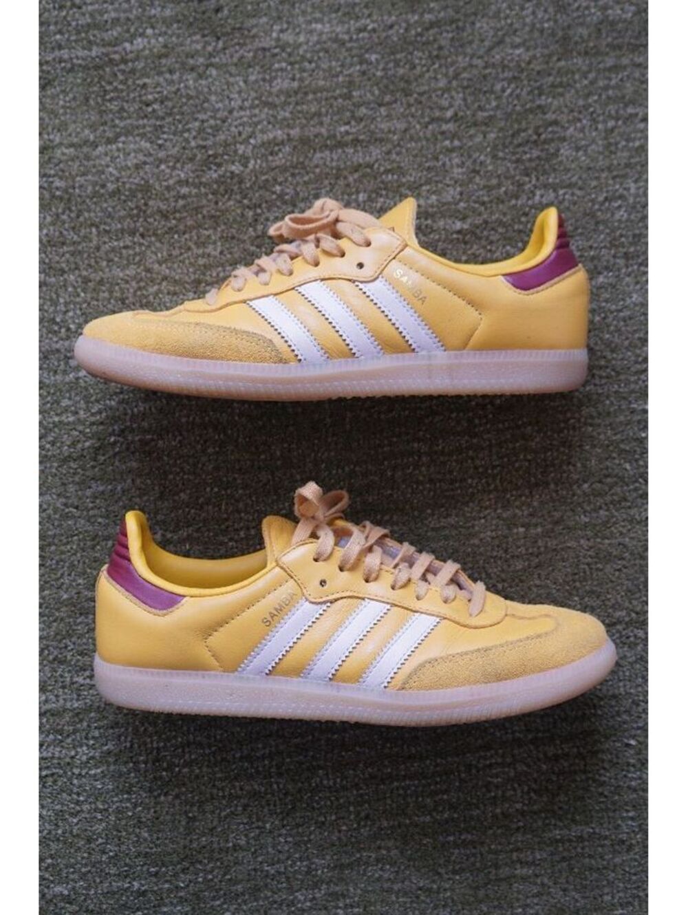 Adidas Samba Classic Yellow and White Sneakers Size 5 US Big Kids (6.5 Women's)